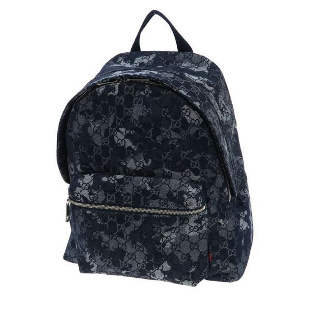 Gucci GG Denim Backpack Navy Blue